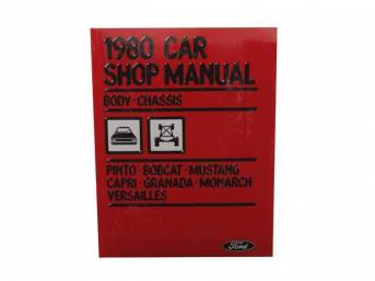 Shop Manual, Reprint Of Original, 1980 Mustang, Note That Shop Manuals May Incl Other Ford, Lincoln And Mercury Car Models