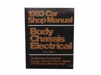 Shop Manual, Reprint Of Original, 1983 Mustang, Note That Shop Manuals May Incl Other Ford, Lincoln And Mercury Car Models