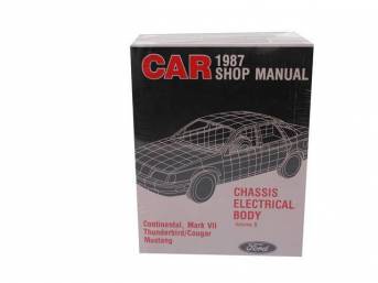 Shop Manual, Reprint Of Original, 1987 Mustang, Note That Shop Manuals May Incl Other Ford, Lincoln And Mercury Car Models