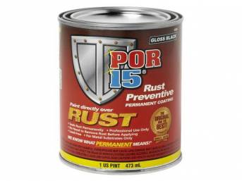 POR-15 Rust Preventive Coating, Gloss Black, pint, use as step 3 of the 3-step Rust Prevention System