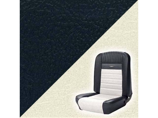 UPHOLSTERY, FULL SET, DELUXE WITH FRONT BUCKETS, BLACK WITH WHITE