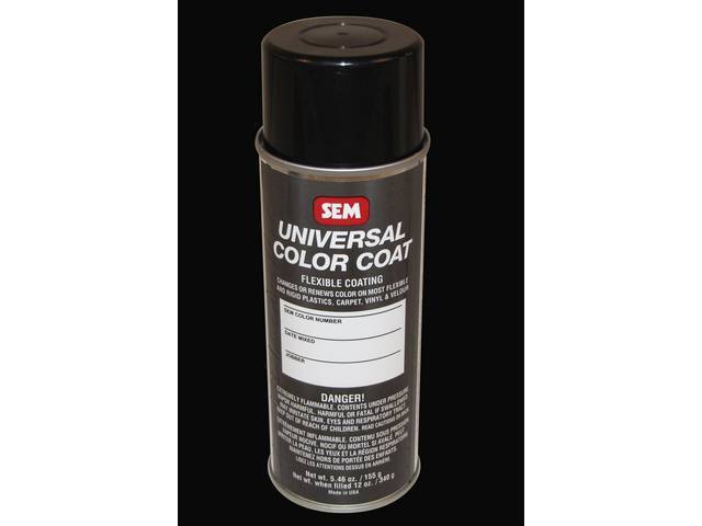 Interior Paint, Spray, 1983, 1990-93 Black / Ebony, Multi Purpose Sem Paint Can Bond At A Molecular Level When Surface Is Properly Prepped, For Use On Metal, Plastics And Vinyl