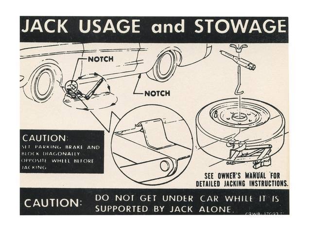 DECAL, TRUCK, JACK INSTRUCTIONS