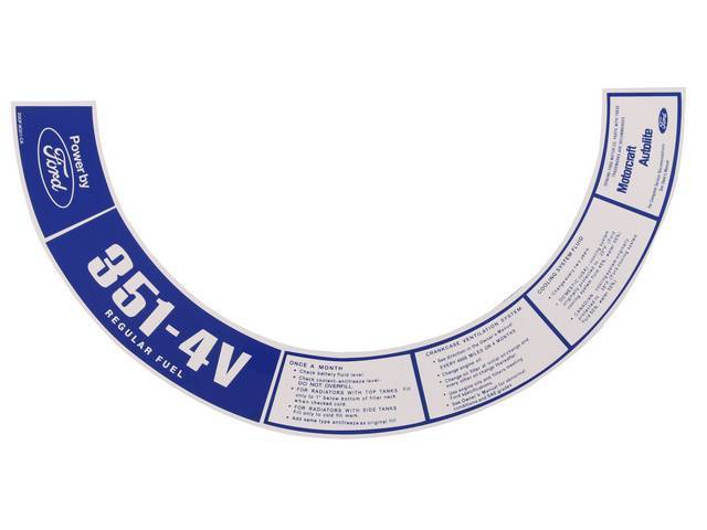 DECAL, AIR CLEANER, 351C-4V